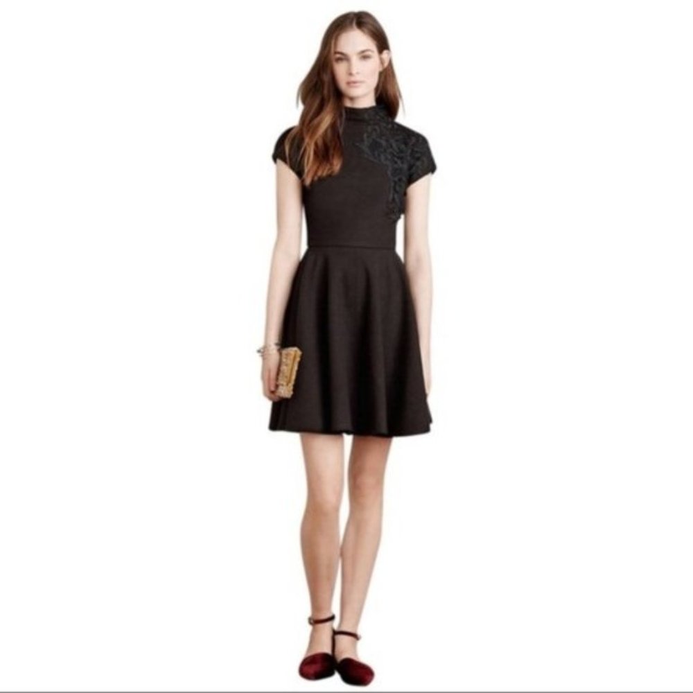Anthropologie | black high neck dress